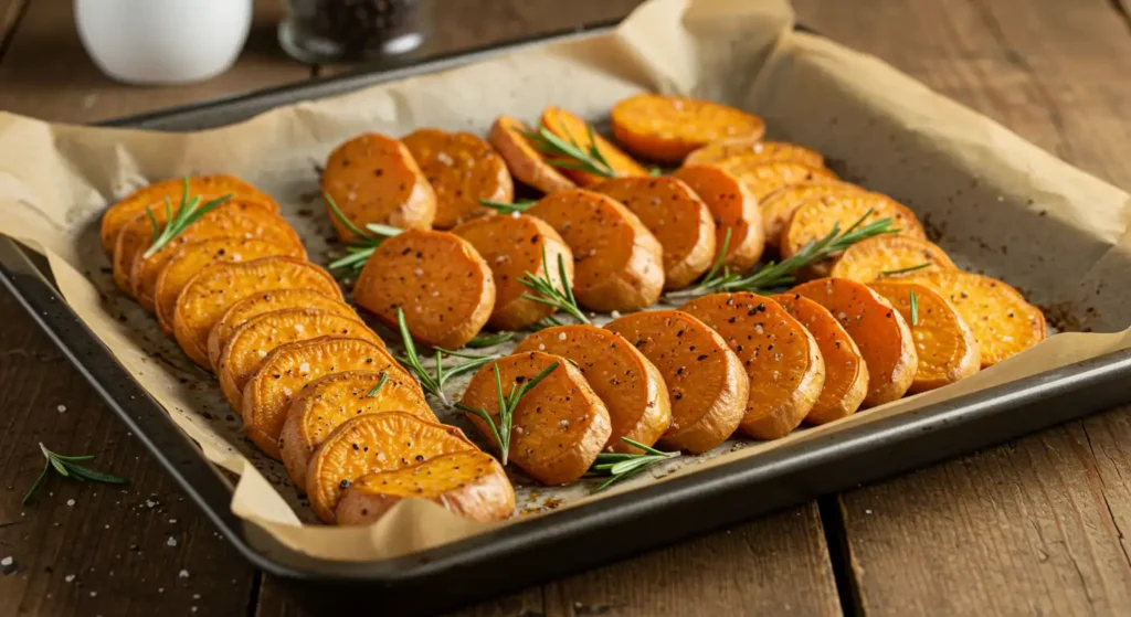 Delicious baked sweet potatoes, a healthy and energetic option for a healthy lifestyle.