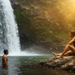 Person practicing intermittent living with cold exposure and sunbathing