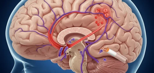stroke causes illustration of brain arteries blockage